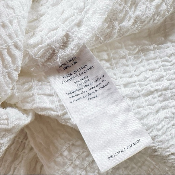 NEW Faherty Women’s Frankie Puff Sleeve Smocked Top White - Picture 6 of 7